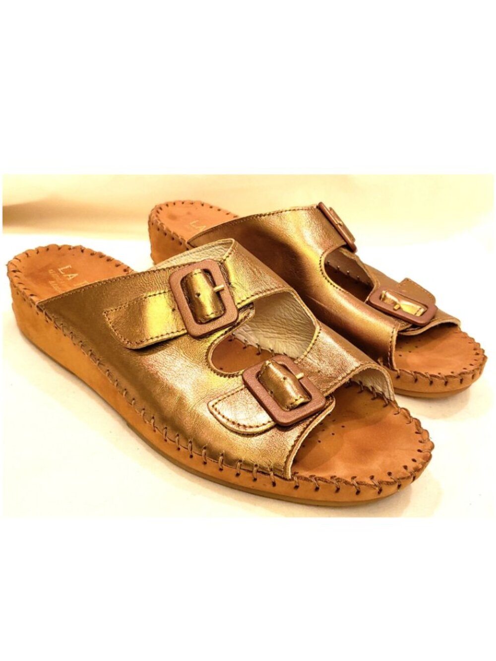 La Plume Italy Comfortable Lightweight Sandals Size-EU 40/US ~9.5/10 Bronze